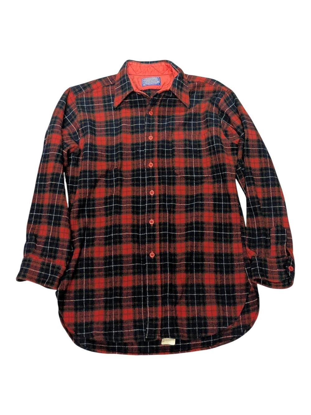 Vintage Pendleton Wool Plaid Long Sleeve 70s Shirt